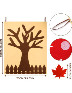 Kit de Manualidades Boao Árbol de Agradecimiento 60 Piezas Fieltro 2