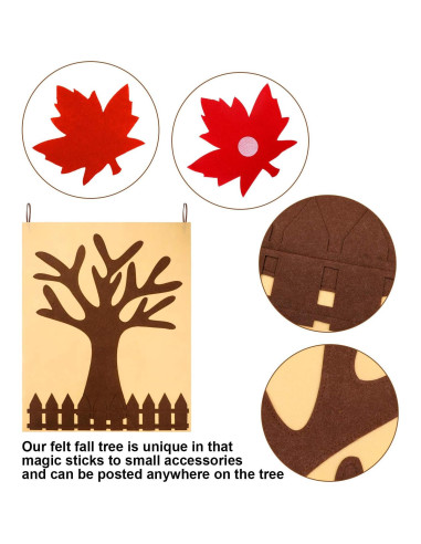 Kit de Manualidades Boao Árbol de Agradecimiento 60 Piezas Fieltro