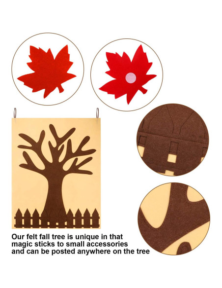 Kit de Manualidades Boao Árbol de Agradecimiento 60 Piezas Fieltro