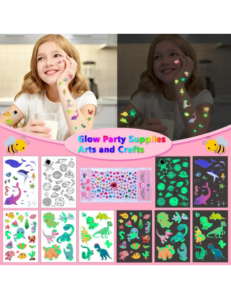 Kit de Tatuajes Temporales de Brillo Pakfung - 48 Colores y 209 Plantillas