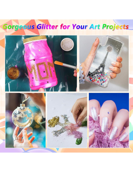 Kit de Tatuajes Temporales de Brillo Pakfung - 48 Colores y 209 Plantillas