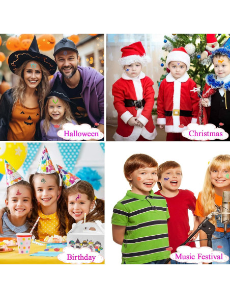 Kit de Tatuajes Temporales de Brillo Pakfung - 48 Colores y 209 Plantillas