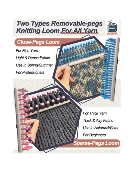 Kit de Tejer Ajustable UCDRMA Grande con 132 Formas y Picos