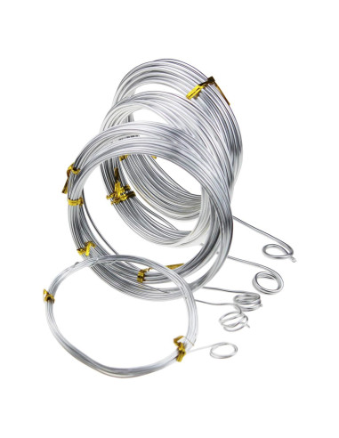 Alambre de Aluminio Plateado Goodma 5 Rollos 5 Metros 1-3 mm