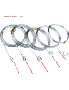 Alambre de Aluminio Plateado Goodma 5 Rollos 5 Metros 1-3 mm 2