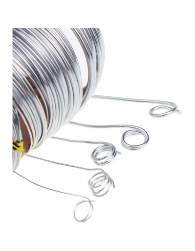 Alambre de Aluminio Plateado Goodma 5 Rollos 5 Metros 1-3 mm