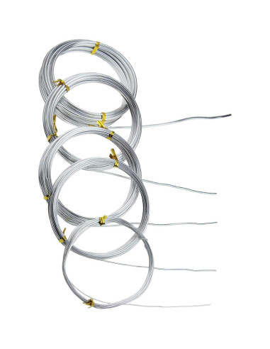 Alambre de Aluminio Plateado Goodma 5 Rollos 5 Metros 1-3 mm