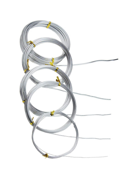 Alambre de Aluminio Plateado Goodma 5 Rollos 5 Metros 1-3 mm