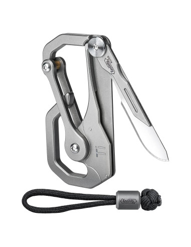 Mosquetón de Titanio KeyUnity KU00 con Cuchillo Plegable EDC