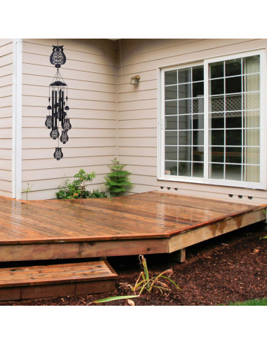 Campanas de Viento YMXBL de Búhos Negras 89 cm Decoración