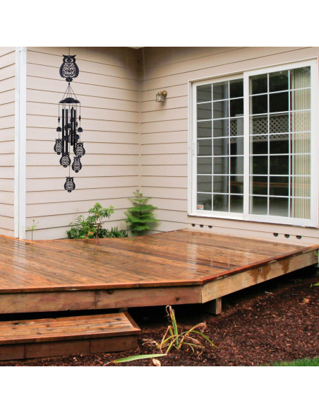 Campanas de Viento YMXBL de Búhos Negras 89 cm Decoración