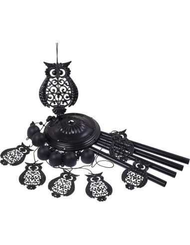 Campanas de Viento YMXBL de Búhos Negras 89 cm Decoración