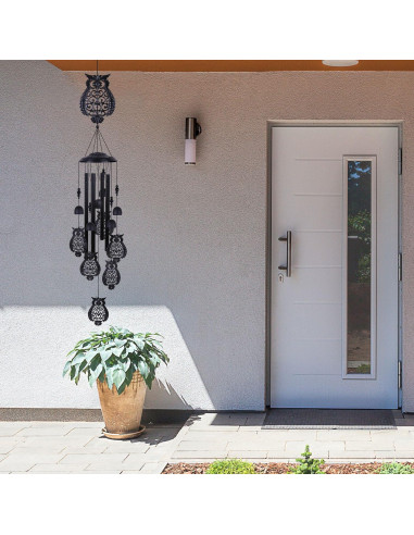 Campanas de Viento YMXBL de Búhos Negras 89 cm Decoración