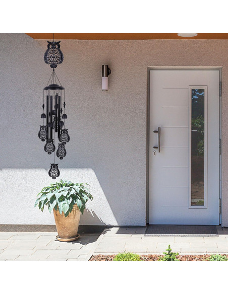 Campanas de Viento YMXBL de Búhos Negras 89 cm Decoración