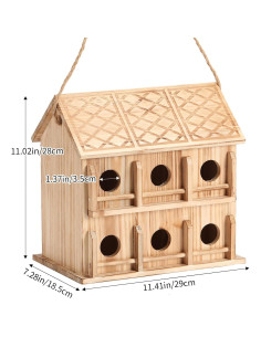 Casa para Aves de Madera Cedro YY-1 para 12 Familias 2