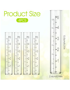 4 Tubos de Reemplazo para Medidor de Lluvia ValueBargain 12.7 cm 2