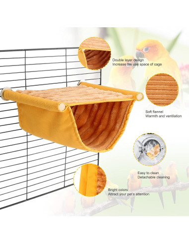 Cama de Nido Térmica BWOGUE para Periquitos y Hámster - Amarillo