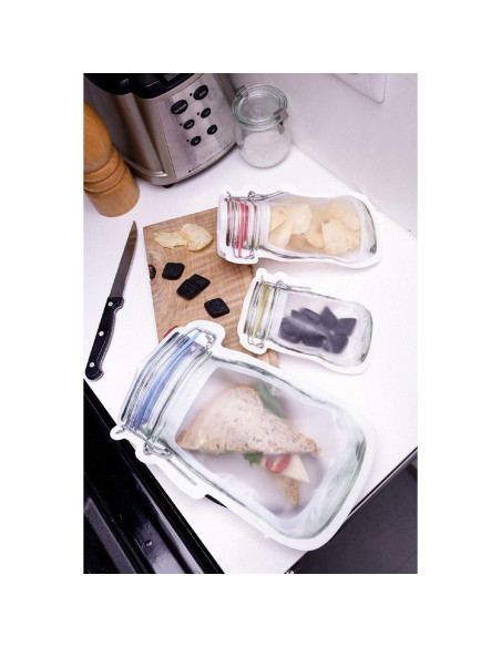 10 Bolsas de Almacenamiento Reutilizables NATX 19.5x13.7cm