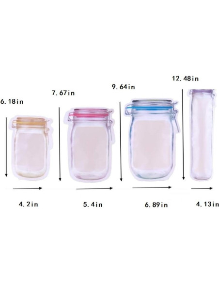 10 Bolsas de Almacenamiento Reutilizables NATX 19.5x13.7cm