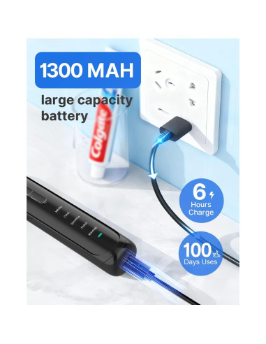 Cepillo de Dientes Eléctrico Operan Sónico IPX7 6 Modos 6 Cabezas