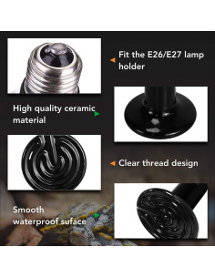 Bombilla de Calor Cerámico Simple Deluxe 100W Pack de 4 2