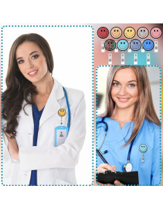 18 Portatarjetas Retráctiles Glenmal con Carita Sonriente 2