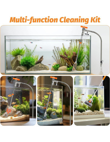 Kit Limpiador de Acuario AQQA 3 Cabezas Reemplazables 97 cm