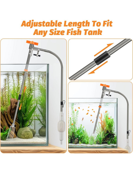 Kit Limpiador de Acuario AQQA 3 Cabezas Reemplazables 97 cm