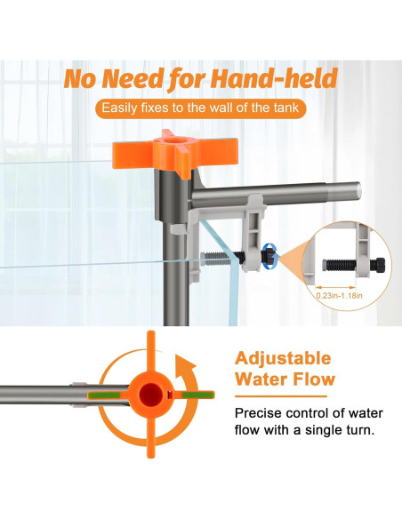 Kit Limpiador de Acuario AQQA 3 Cabezas Reemplazables 97 cm