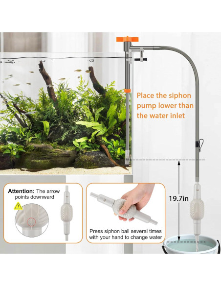 Kit Limpiador de Acuario AQQA 3 Cabezas Reemplazables 97 cm