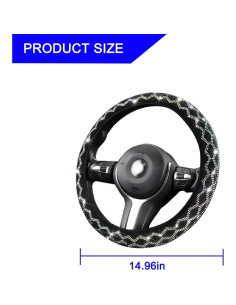 Funda de Volante AUCELI Brillante 15 Pulgadas Antideslizante 2