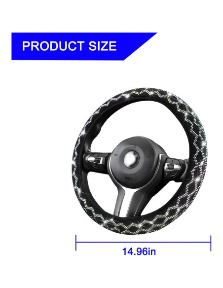 Funda de Volante AUCELI Brillante 15 Pulgadas Antideslizante