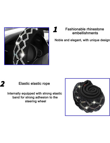 Funda de Volante AUCELI Brillante 15 Pulgadas Antideslizante