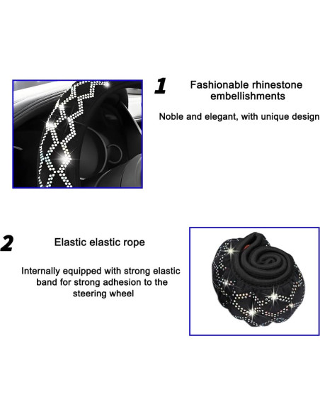 Funda de Volante AUCELI Brillante 15 Pulgadas Antideslizante