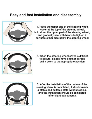 Funda de Volante AUCELI Brillante 15 Pulgadas Antideslizante