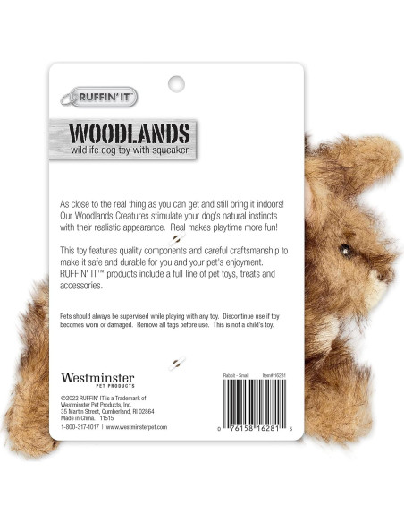 Juguete de Peluche para Perro RUFFIN' IT Conejo 12cm