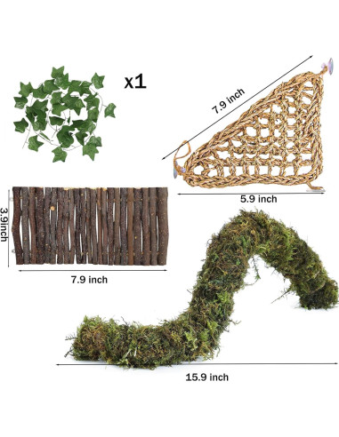 Accesorios para Cangrejo Ermitaño Grddaef - Hamaca, Puente y Vid