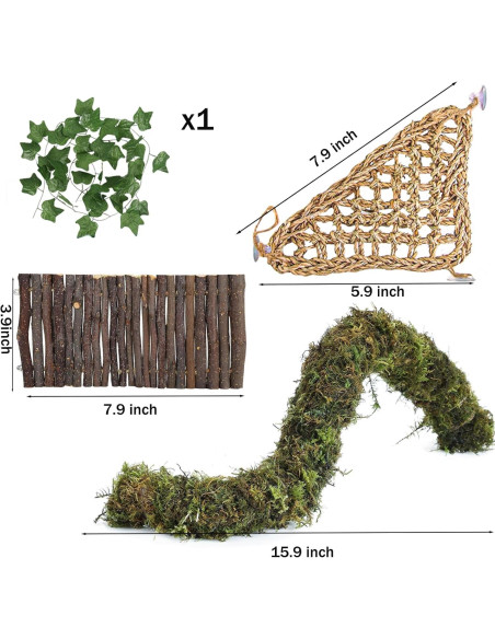 Accesorios para Cangrejo Ermitaño Grddaef - Hamaca, Puente y Vid