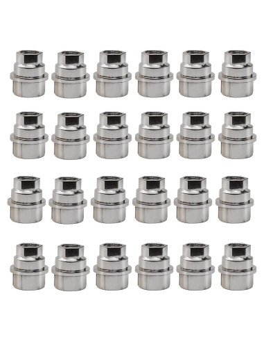 Cubiertas de Tuerca de Rueda REAMS 24 Pcs Plateadas 22mm
