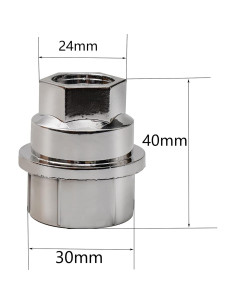 Cubiertas de Tuerca de Rueda REAMS 24 Pcs Plateadas 22mm 2