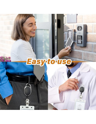 72 Clips Porta Insignias Retráctiles Liubeili para ID Negro