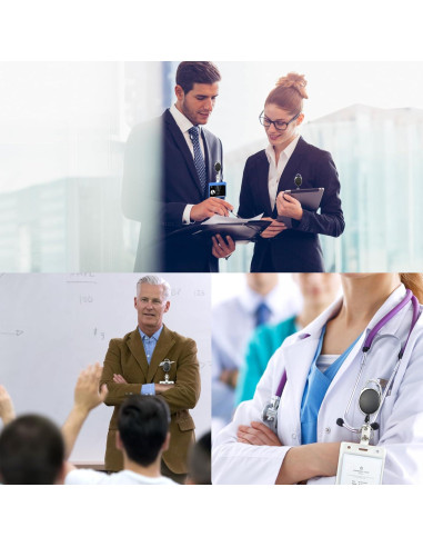 72 Clips Porta Insignias Retráctiles Liubeili para ID Negro