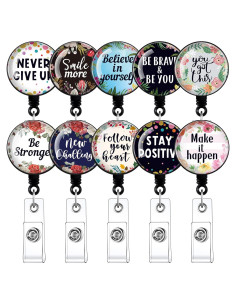 Outus 10 Sujetadores de Tarjetas Retráctiles Motivacionales