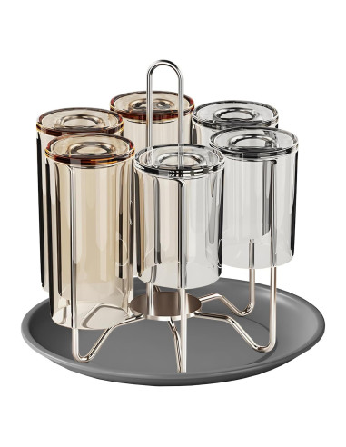 Soporte para Secar Tazas Chemlliy Acero Inoxidable 6 Tazas