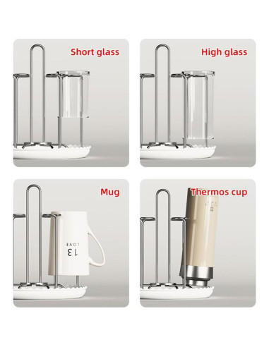 Soporte para Secar Tazas Chemlliy Acero Inoxidable 6 Tazas
