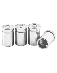 4 Tapones de Válvula de Neumático ZNDAW Aluminio Plata