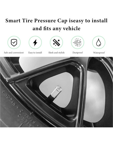 4 Tapones de Válvula de Neumático ZNDAW Aluminio Plata