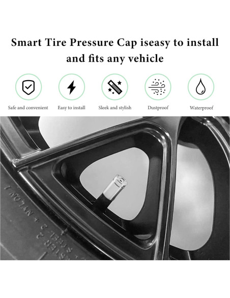 4 Tapones de Válvula de Neumático ZNDAW Aluminio Plata