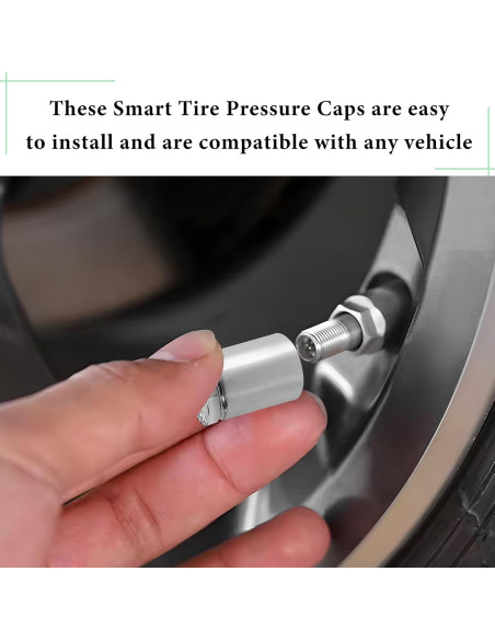 4 Tapones de Válvula de Neumático ZNDAW Aluminio Plata