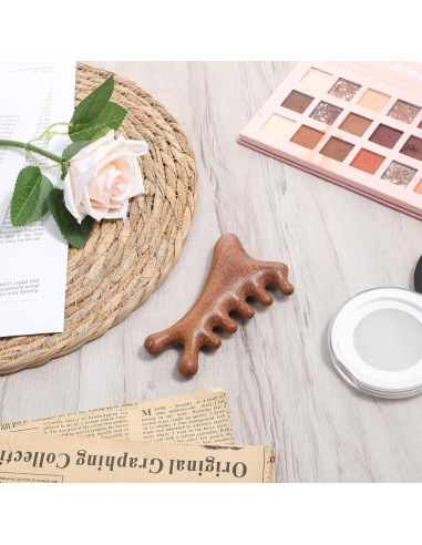 Peine Masajeador de Cuero Cabelludo de Madera Gtziqa 4 en 1